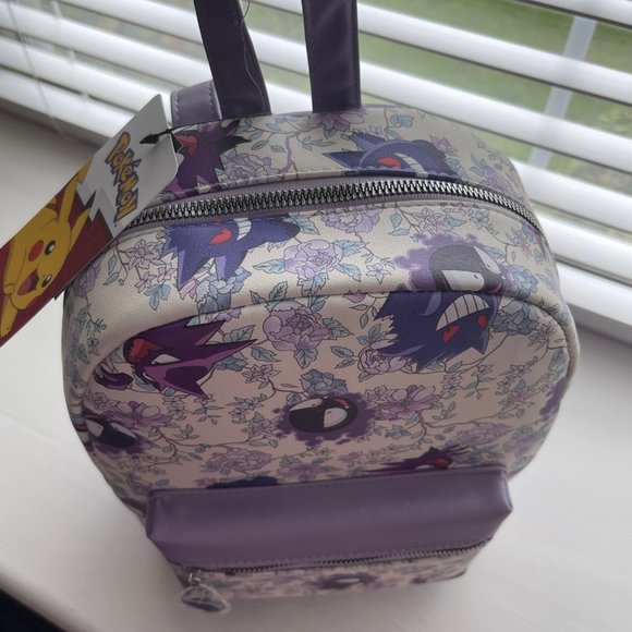 New Bioworld Pokemon Ghost Type Ghastly, Haunter, Gengar Floral Mini Backpack - Picture 7 of 10
